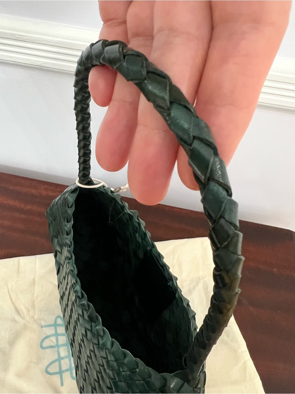 Dragon Diffusion The Rosanna Woven Bag Forest Green - Picture 12 of 14